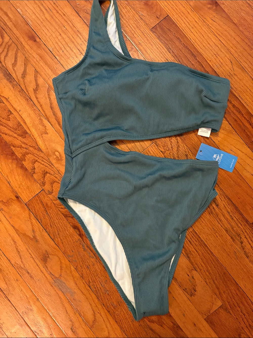 Teal One-Piece Swimsuit with Cutout